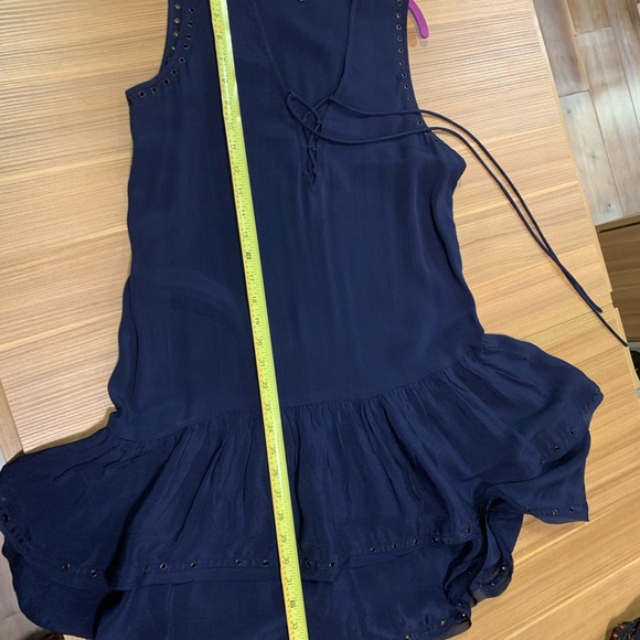 Zadig and Voltaire Rory dress navy Al-line asymmetric grommet S - Picture 8 of 9